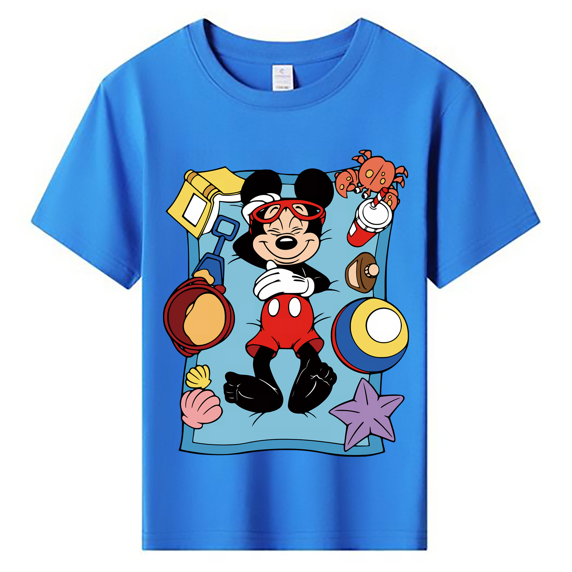 （画像用） ミッキーマウス Mickey Mouse 綿100％キッズTシャツ（フロントプリント）
